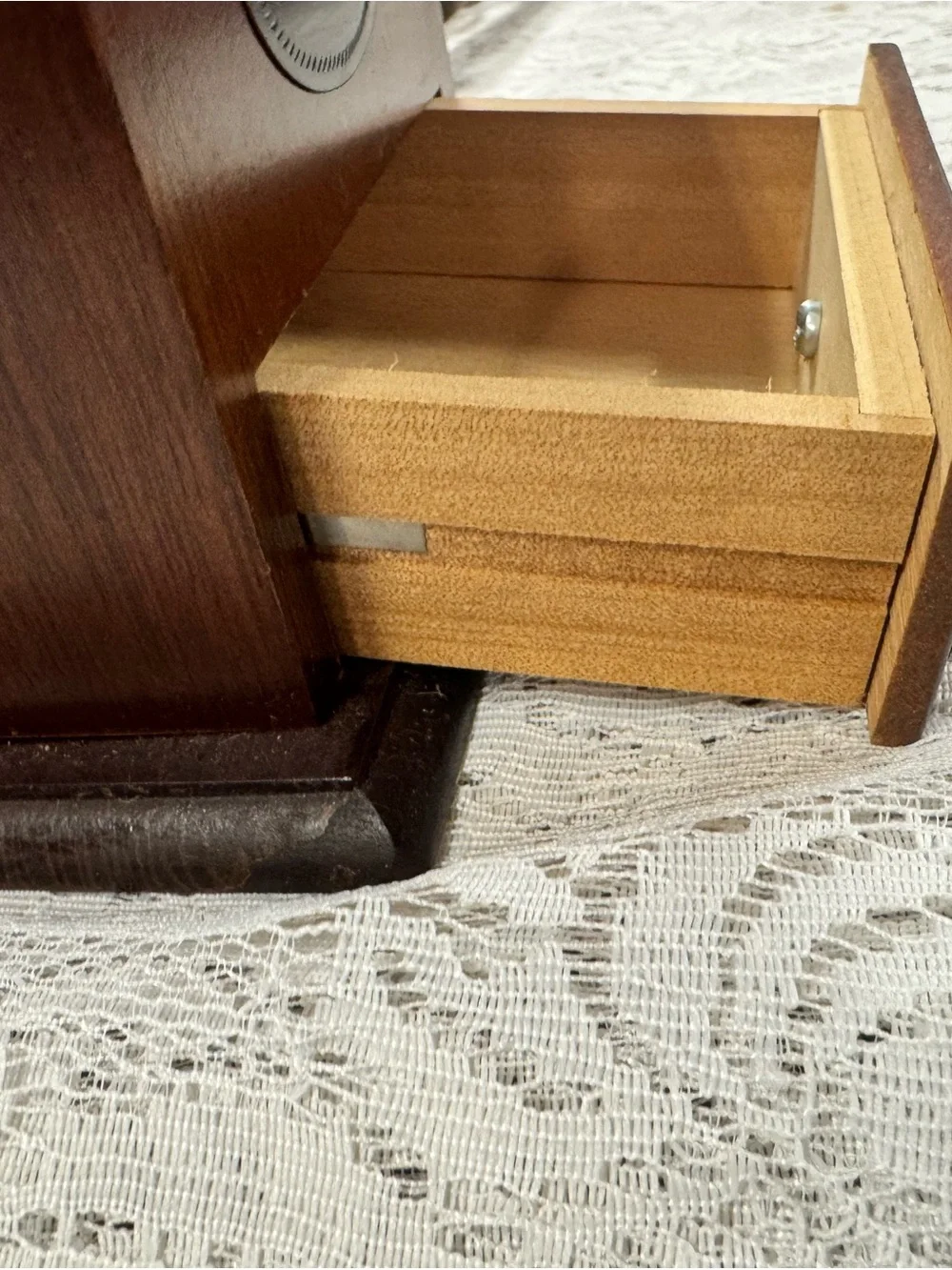 Vintage Style Brown Coffee Grinder with Wooden Handle